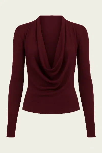 Simkhai Natia Cowl-neck Top In Cranberry In Multi