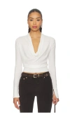 Simkhai Natia Cowl Neck Top In White