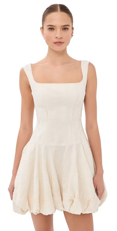 Simkhai Elektra Pleated Stretch-knit Mini Dress In White