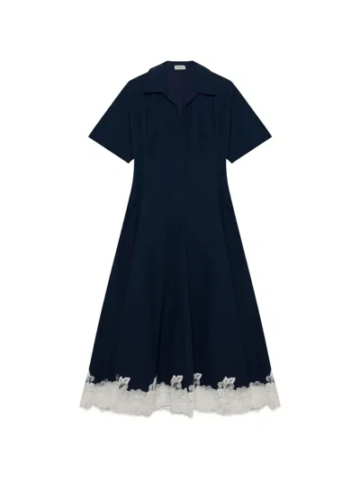 Simkhai Nerris Lace-trim Midi Dress In Blue