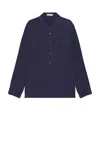 Simkhai Niall Relaxed Fluid Shirting In Midnight