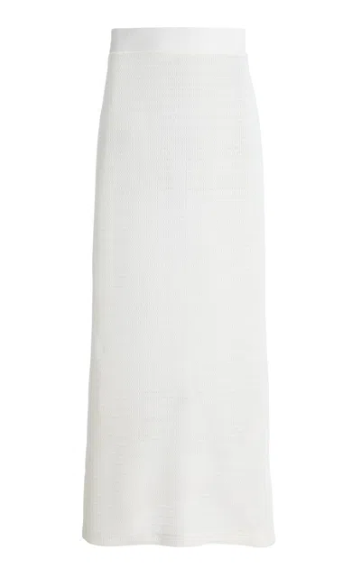 Simkhai Nicky Crocheted Midi Skirt In White