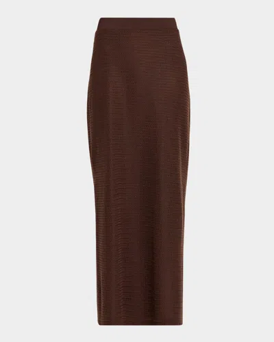 Simkhai Nicky Knit Midi Skirt In Brown