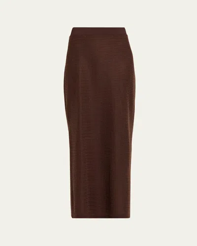 Simkhai Nicky Knit Midi Skirt In Brown