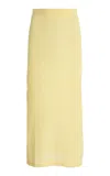 Simkhai Nicky Open-weave Knit Maxi Skirt In Yellow