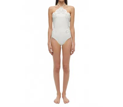Simkhai Nicolette Broderie Anglaise One Piece Swimsuit In White
