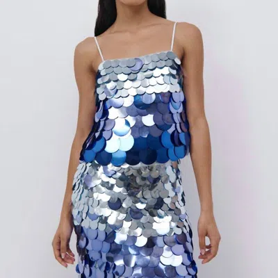 Simkhai Nikky Ombre Sequin Camisole Top In Blue