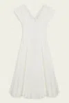 Simkhai Nina Pleated Cotton-blend Poplin Midi Dress In White