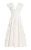 Simkhai Nina Pleated Cotton-blend Midi Dress