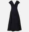 Simkhai Womens Midnight Nina Pleated Cotton-blend Midi Dress In Black