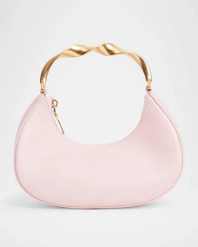 Simkhai Nixi Leather Twist Top-handle Bag In Pink
