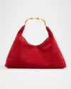 Simkhai Nixi Suede Twist-handle Hobo Bag In Red