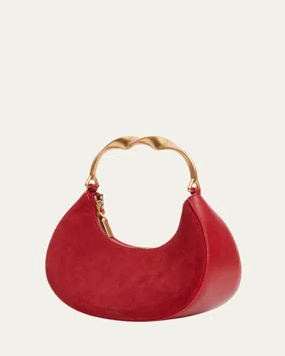 Simkhai Nixi Suede Twist Top-handle Bag