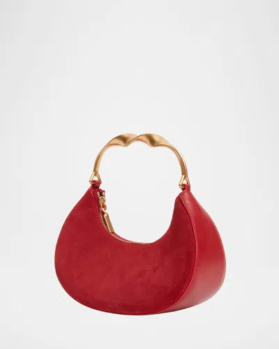Simkhai Nixi Suede Twist Top-handle Bag