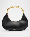 Simkhai Nixi Twist Leather Top-handle Bag In Black