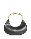 Simkhai Nixi Twist Leather Top Handle Bag In Black