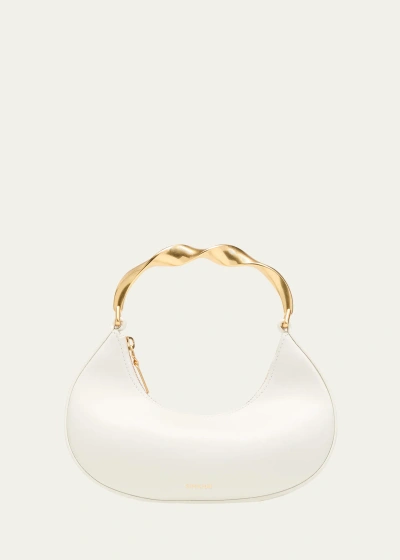 Simkhai Nixi Twist Leather Top-handle Bag In Ivory