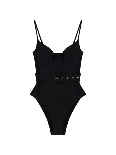 Simkhai Noa Belted Swimsuit In Black