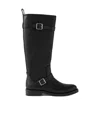 Simkhai Women's Noah Leather Over The Knee Boot In Distressed Chocolate In Black