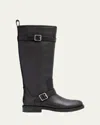 Simkhai Women's Noah Leather Over The Knee Boot In Distressed Chocolate In Black