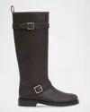 Simkhai Noah Leather Moto Boots In Black