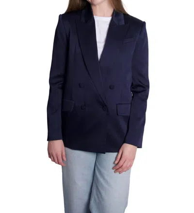 Simkhai Norah Long Sleeve Blazer In Black In Blue
