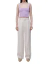 Simkhai Novia Pleated Straight Leg Pants In Eggshell In White