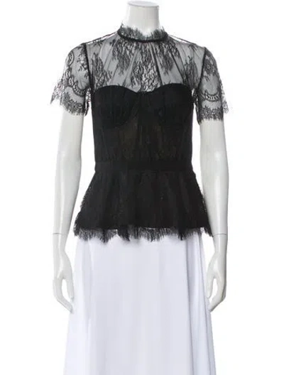 Pre-owned Simkhai Nylon Lace Pattern Top In Black