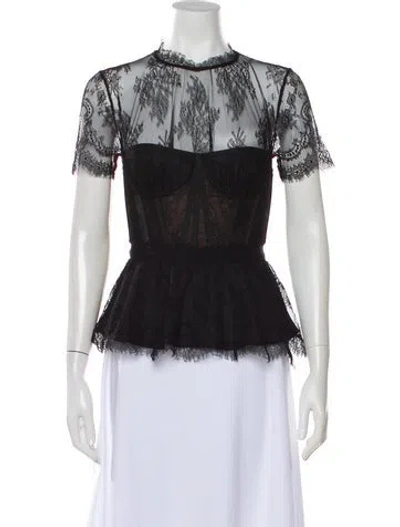 Pre-owned Simkhai Nylon Lace Pattern Top In Black