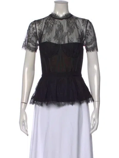 Pre-owned Simkhai Nylon Lace Pattern Top In Black