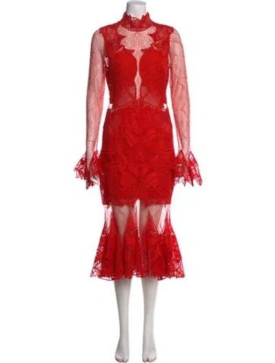 Pre-owned Simkhai Nylon Midi Length Dress In Red
