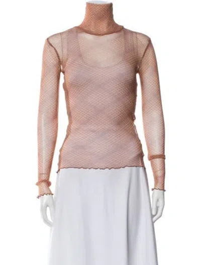 Pre-owned Simkhai Nylon Patterned Top In Brown