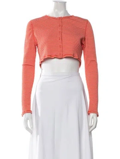 Pre-owned Simkhai Nylon Striped Crop Top In Orange
