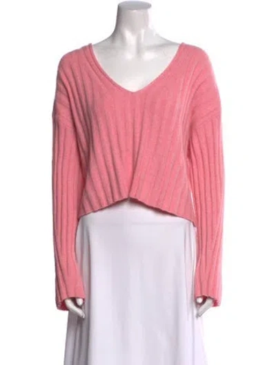 Pre-owned Simkhai Nylon V-neck Sweater In Pink