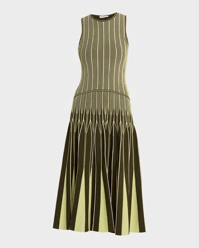 Simkhai Oaklen Midi Dress Pine Multi In Green