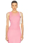 Simkhai Oakley Tank Top With Bralette In Candy Pink