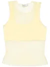 Simkhai Oakley Sheer Tank Top With Bralette In Yellow