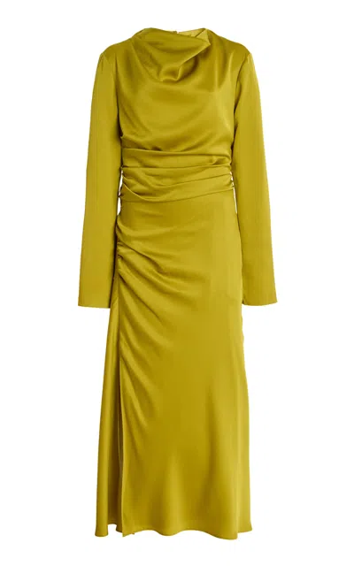 Simkhai Odessa Draped Midi Dress In Green