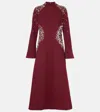 Simkhai Odetta Embellished Crêpe Midi Dress In Burgundy