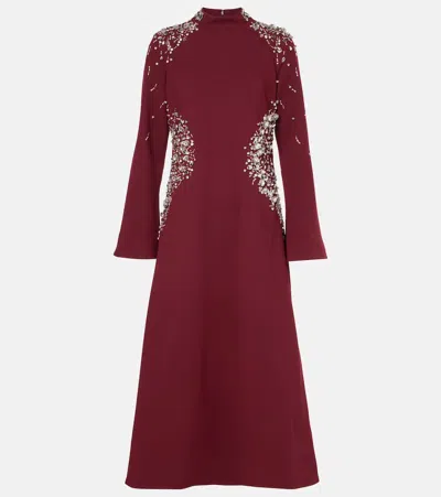 Simkhai Odetta Embellished Crêpe Midi Dress In Burgundy