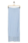Simkhai Odie Open Knit Maxi Skirt In Blue Haze