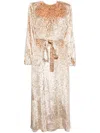Simkhai Odina Long Sleeve Maxi Dress In Blush Metallic In Metallic