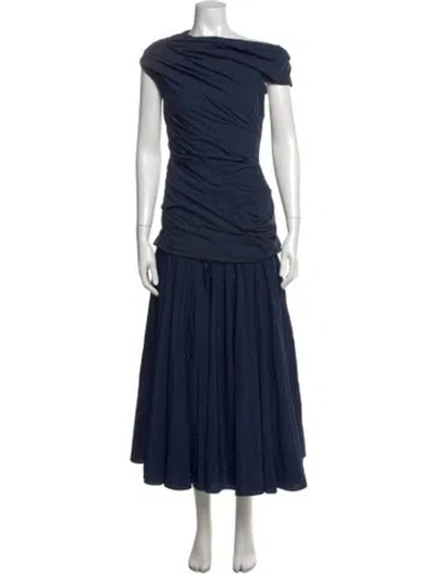 Pre-owned Simkhai Off-the-shoulder Long Dress In Blue