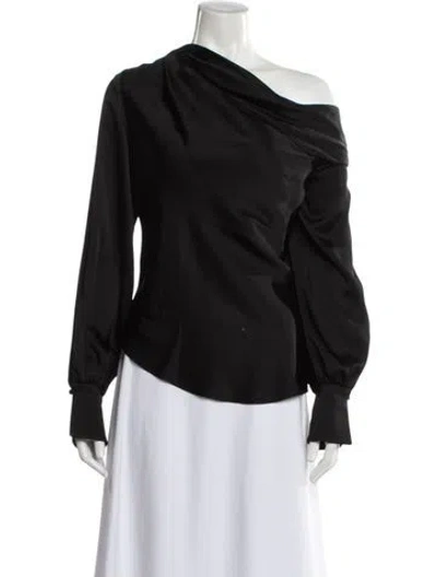 Pre-owned Simkhai Off-the-shoulder Long Sleeve Blouse In Black