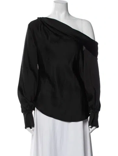 Pre-owned Simkhai Off-the-shoulder Long Sleeve Blouse In Black