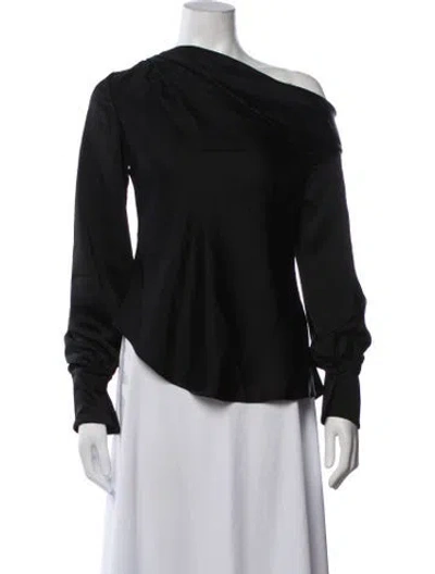 Pre-owned Simkhai Off-the-shoulder Long Sleeve Blouse In Black