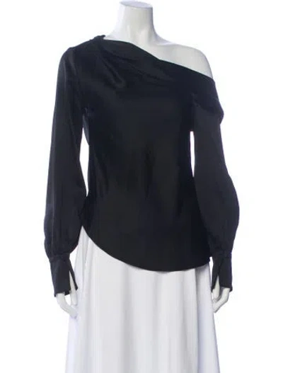 Pre-owned Simkhai Off-the-shoulder Long Sleeve Blouse In Blue