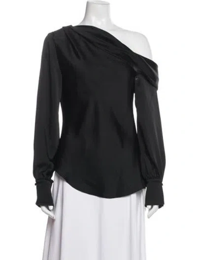 Pre-owned Simkhai Off-the-shoulder Long Sleeve Blouse In Blue