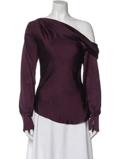 Pre-owned Simkhai Off-the-shoulder Long Sleeve Blouse In Burgundy