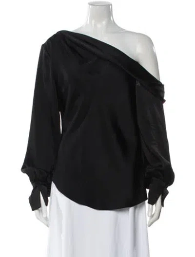 Pre-owned Simkhai Off-the-shoulder Long Sleeve Blouse In Gray